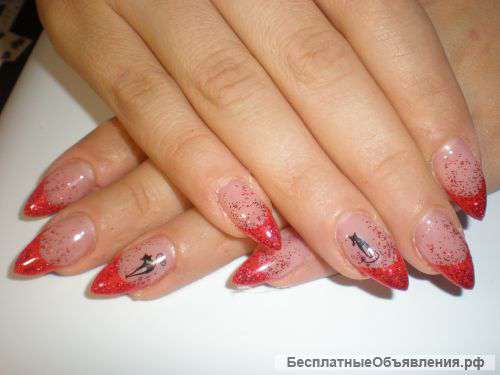 Наращивание ногтей.френч.западный