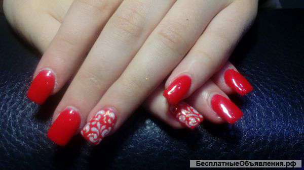 Наращивание гелевых ногтей, гелевый педикюр