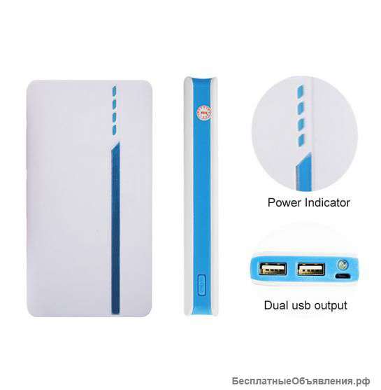 Внешний аккумулятор на 8 000 mAh, 1А и 2А