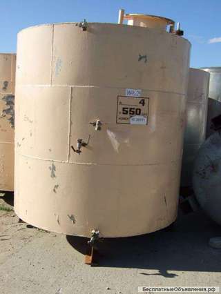 Емкости нержавеющие, объем 6 куб.м., вертикального исполнения