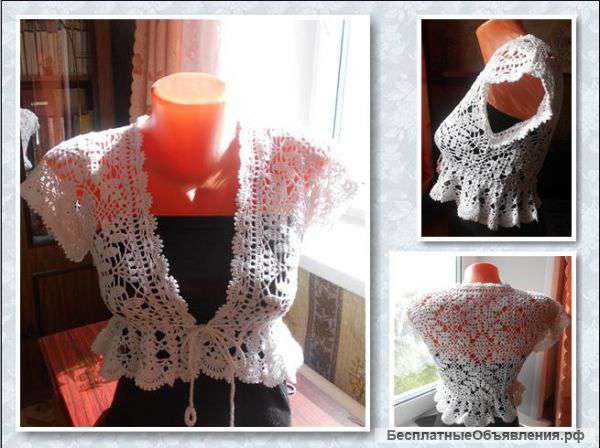 Вязаное болеро ручной работы