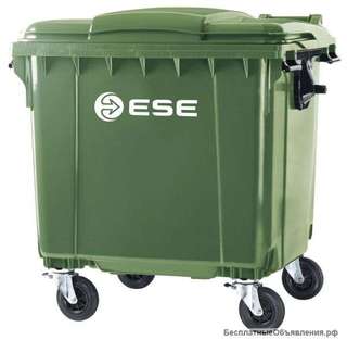 Контейнер для мусора пластиковый с плоской крышкой 1100 л