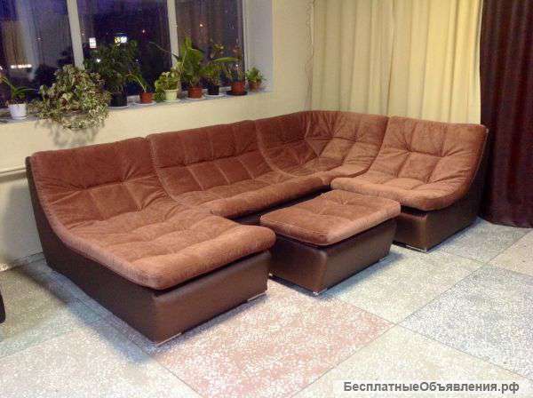 Модульный угловой диван в текстиле