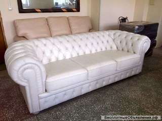 Новый кожаный диван Честер в элитной коже