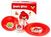 Фирменный детский набор из стекла"Angry birds"(3пр)