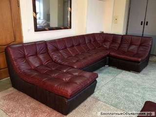 Кожаный угловой модульный диван