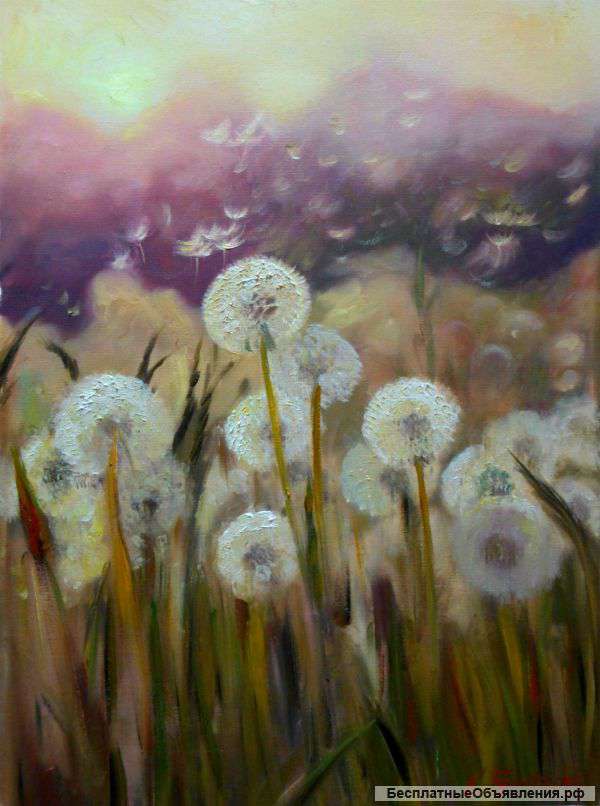 Картина "Одуванчики в поле"