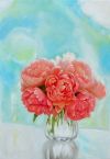 Картина маслом "Пионы на окне"