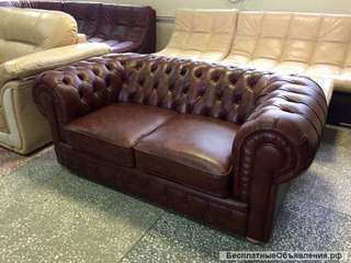Кожаный небольшой диван Честер