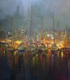 Картина маслом ''Вечерние Яхты''
