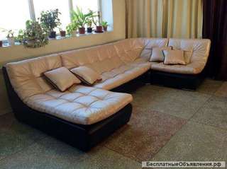 Кожаный модульный угловой диван