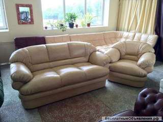 Новая кожаная мягкая мебель