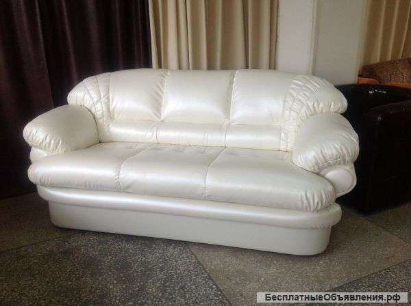 Новый белый кожаный диван Венеция