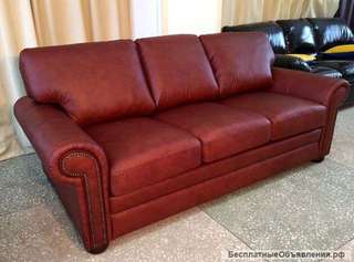 Кожаный диван Латте
