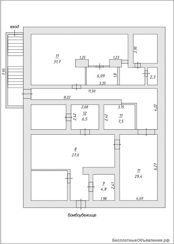 Цокольный этаж 173 м2, Профинтерна, 38