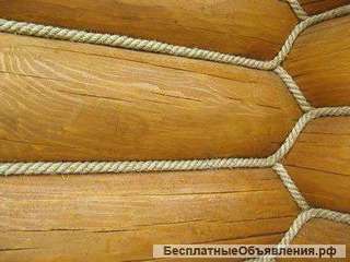 Теплый шов (конопата герметиком) деревянных домов и срубов