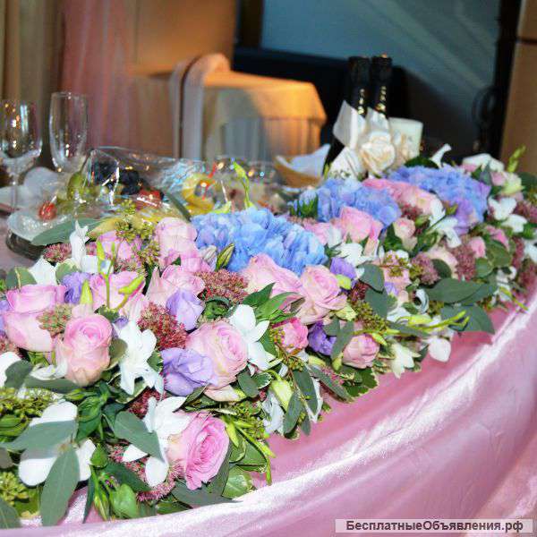 Украшение праздников цветами, шарами, тканями, декорациями