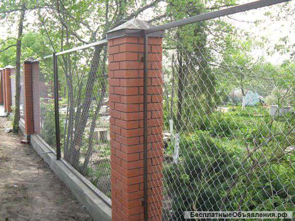 Секции заборные с сеткой