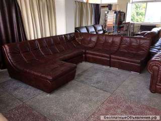 Модульный угловой диван кожаный