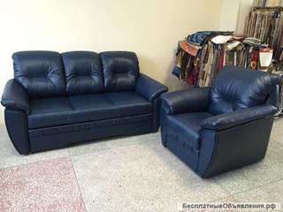 Кожаный диван и кресло Марсель