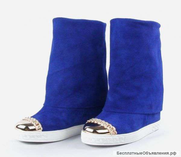 Сапоги женские замшевые