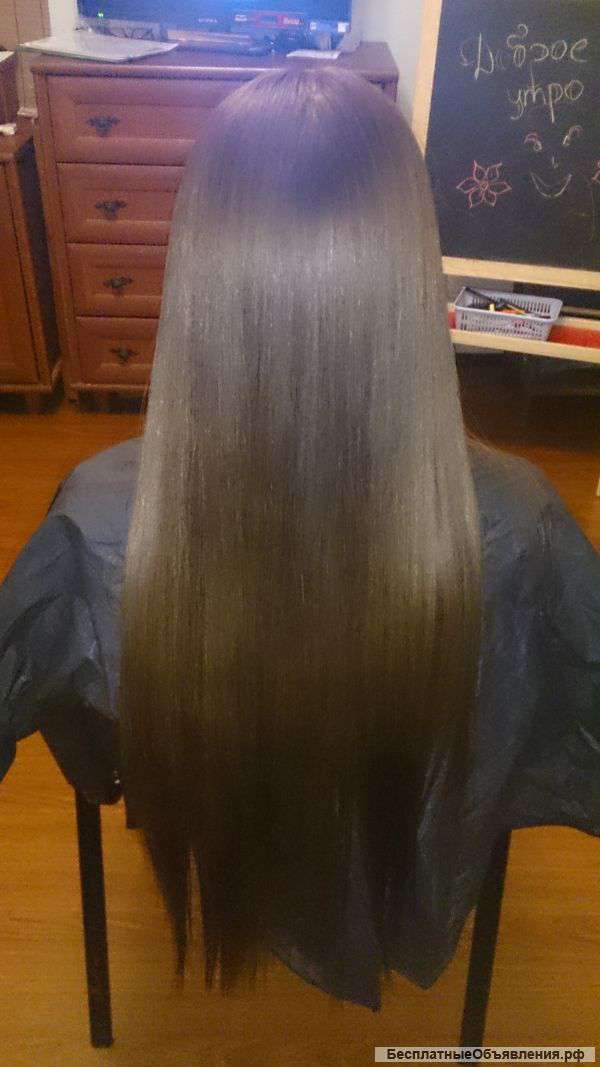 Кератиновое выпрямление волос