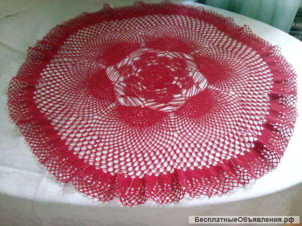 Мини-скатерть ажурная вязаная