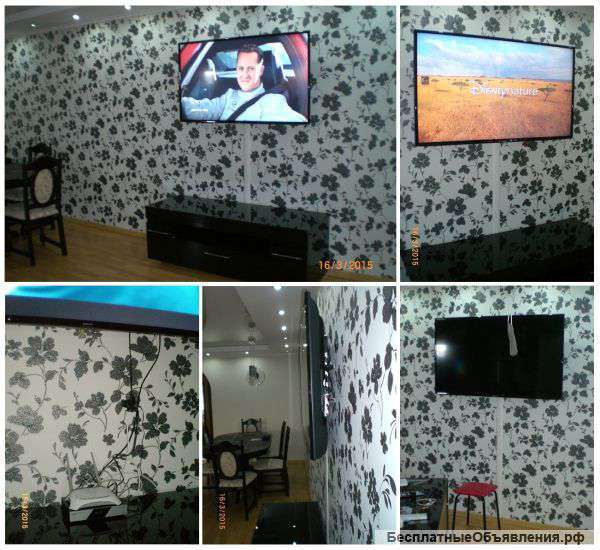 Монтаж на стену и потолок телевизоров ЖК с подбором креплений