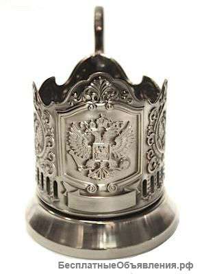 Подстаканник никелированный "Герб России"