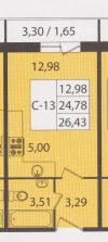 Видовая квартира-студия, 28 м², 21/21 эт