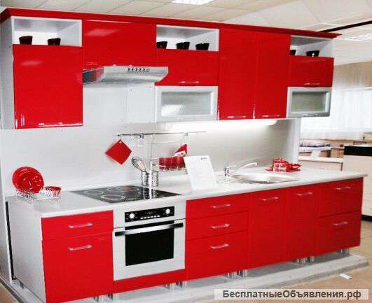 Мдф Красный-2 кухонный гарнитур на заказ