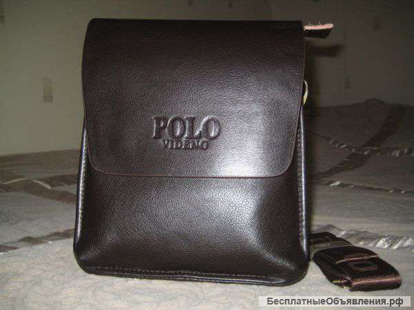 Мужская кожаная сумка polo
