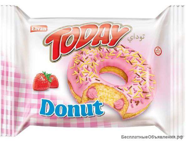 Кекс Donut с наполнителем покрытый глазурью