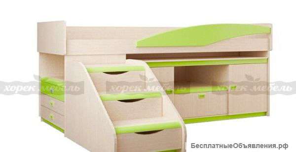 Детский комплекс "Солнышко Л N2" + тумба со ступен