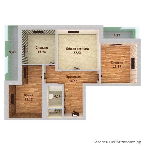 3 комнатную квартиру 109 кв.м. на ул. Островского.