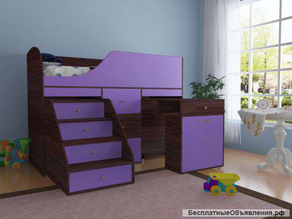 Кровать чердак мини Чижик 2