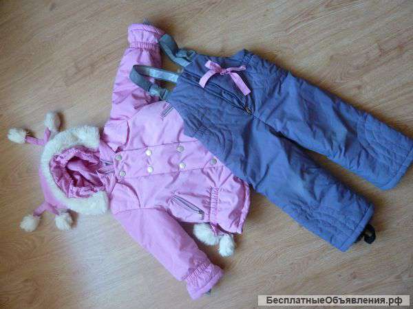 Зимний комплект "шалуны" на девочку 92см