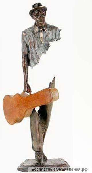 Скульптура креативная из металла"Старый музыкант"