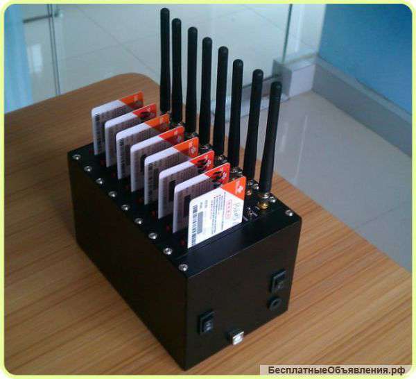 GSM модем 8портов.получить и отправить SMS