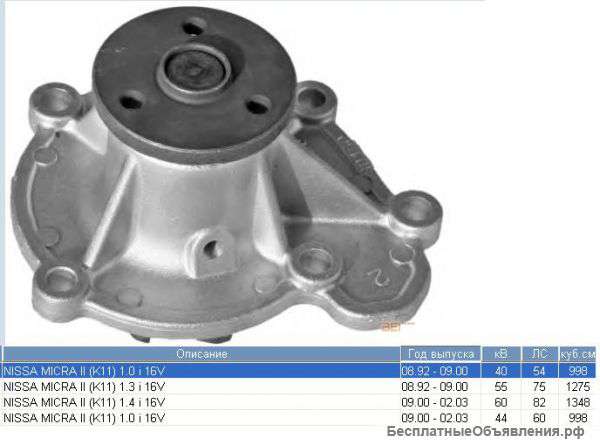 Насос водяной / помпа Nissan Micra (K11)