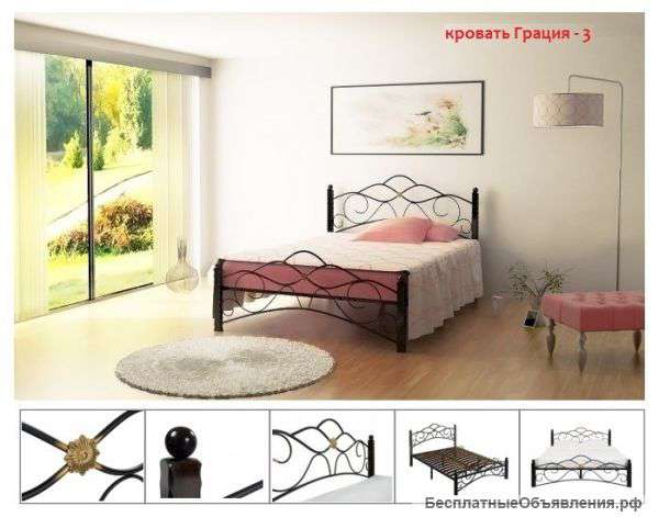 Кровати кованые из массива березы