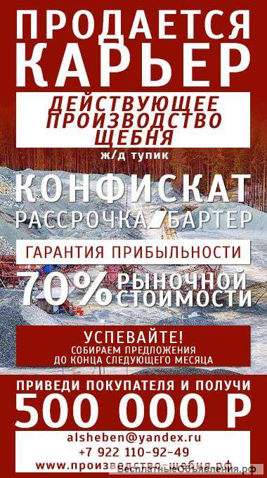 Карьер Действующее производство щебня