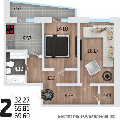 2-х комнатная квартира