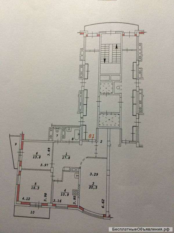 Лично 3-х комнатную