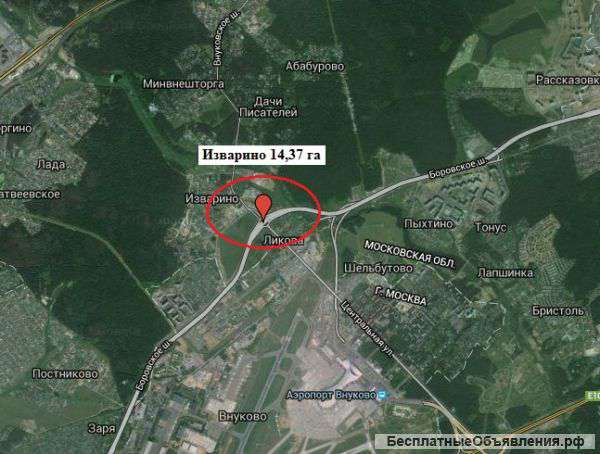 Участок 14,37 га в Новой Москве, 12 км от МКАД