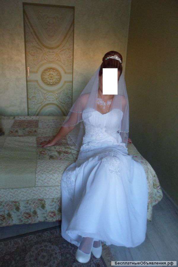 Свадебное платье+балеро+диадема