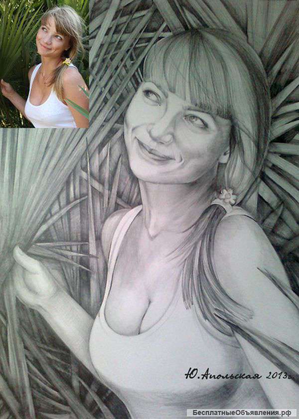 Портрет по фото карандашом