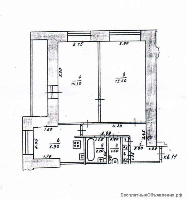 Квартиру 2х комнатную под ремонт
