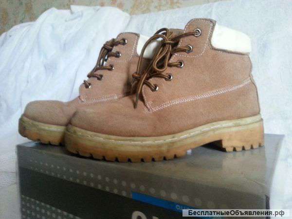 Ботинки коричневые из натуральной замши, раз-р 37-38