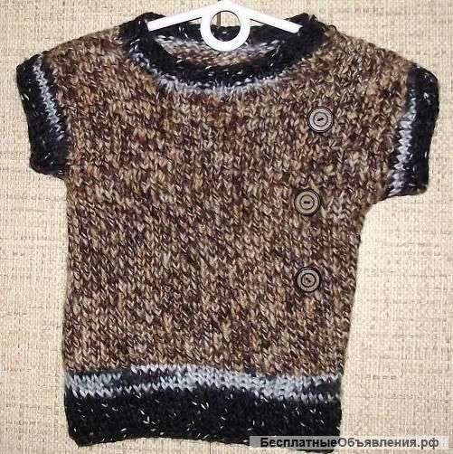 Новый вязаный жилет мальчику 1-3 лет